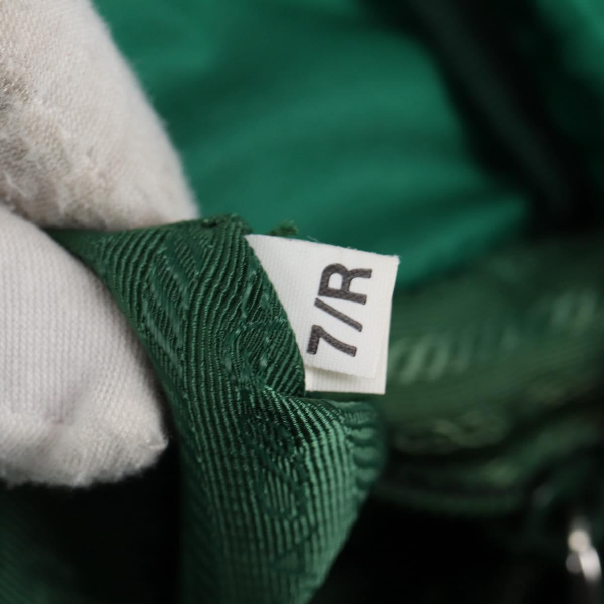 PRADA Backpack Nylon Green Silver Auth 136123V