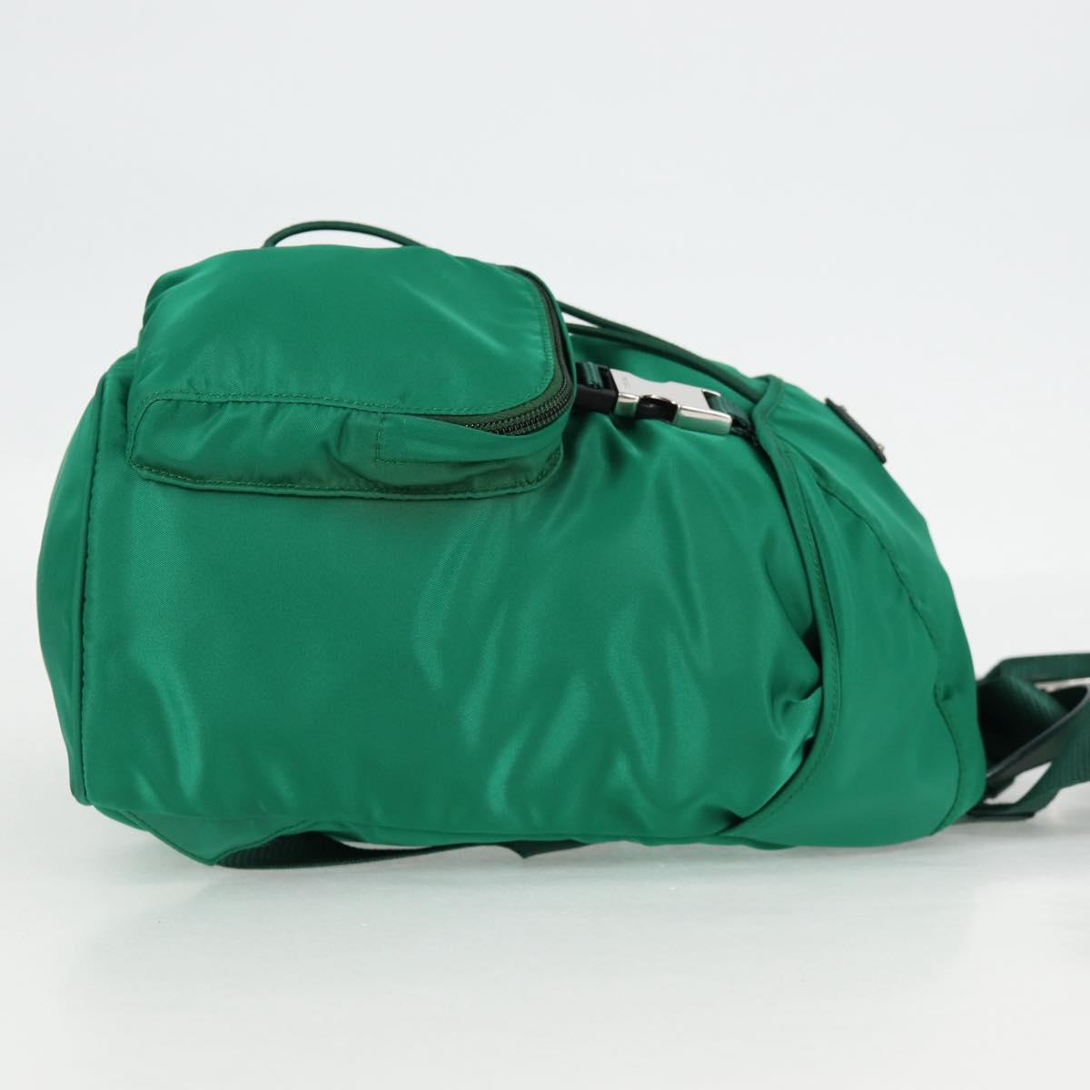 PRADA Backpack Nylon Green Silver Auth 136123V