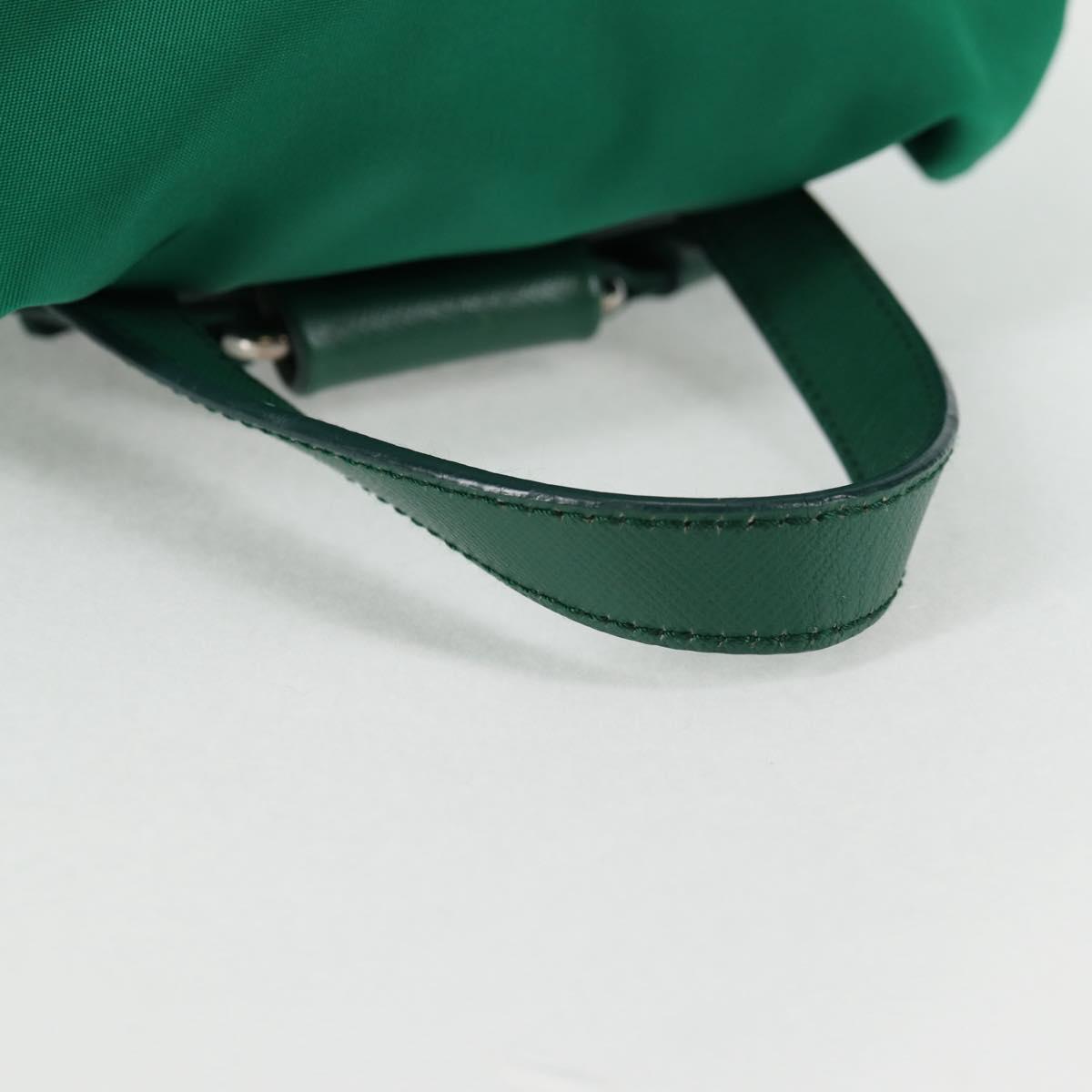 PRADA Backpack Nylon Green Silver Auth 136123V
