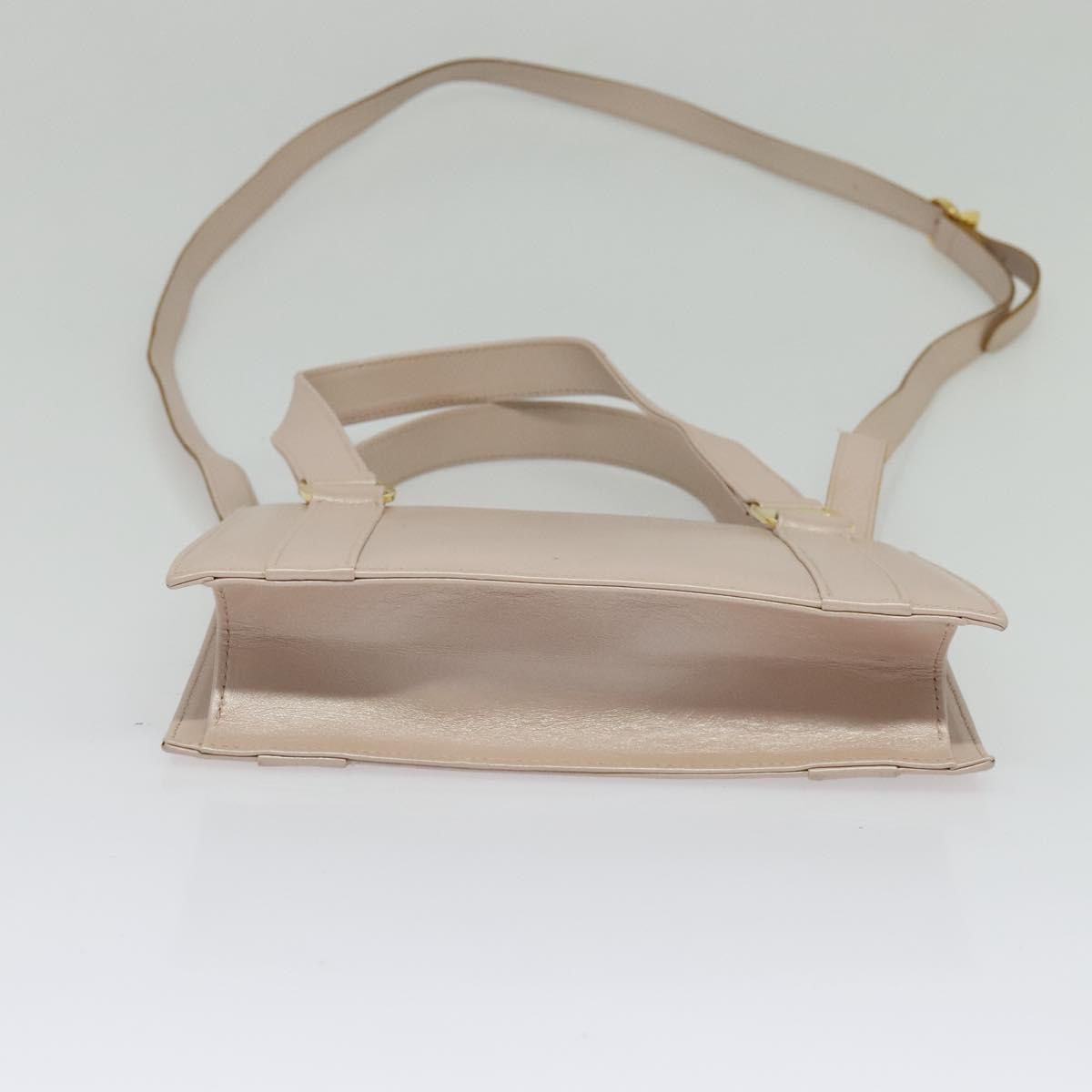 Salvatore Ferragamo Vala Hand Bag Leather 2way Pink Gold Auth 136148