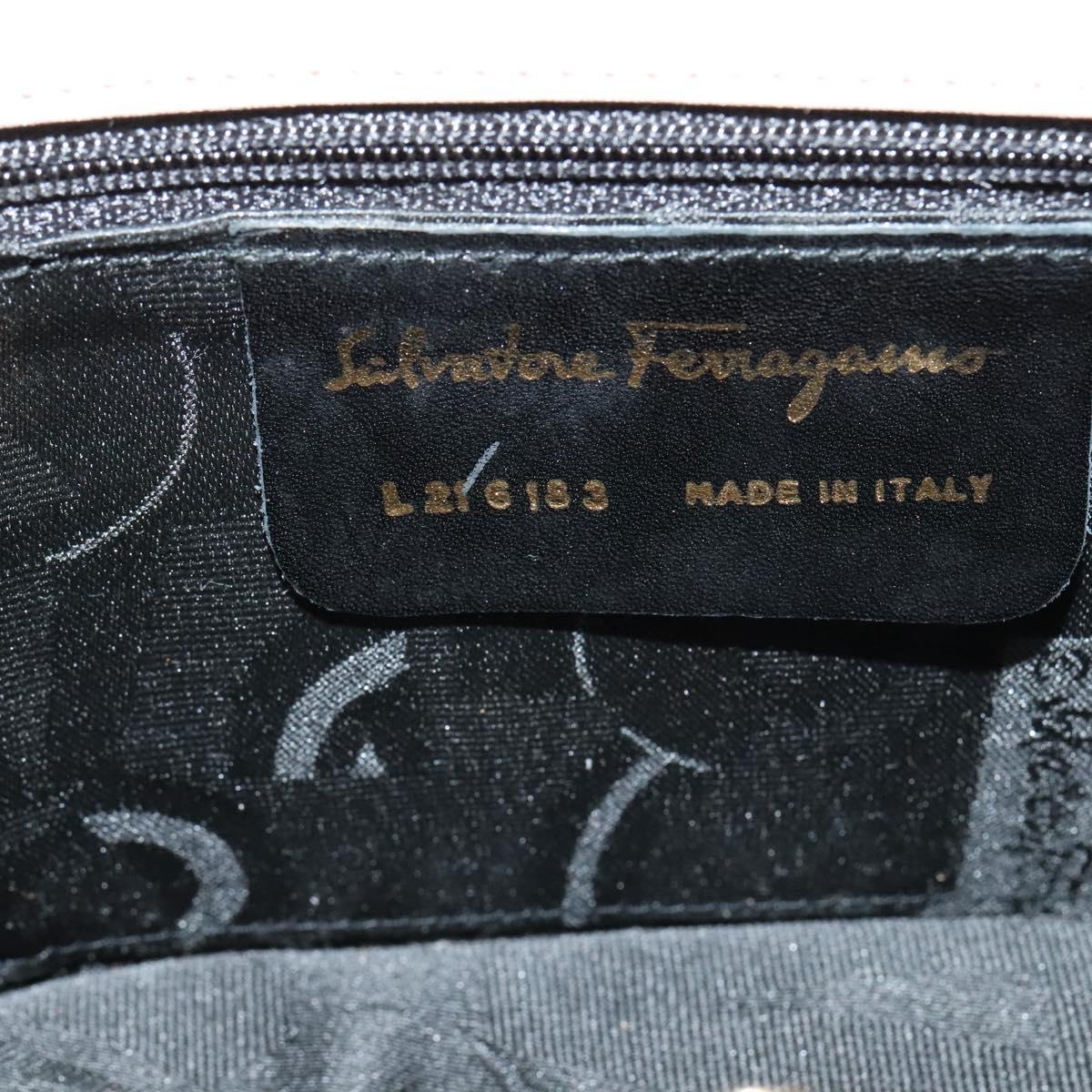 Salvatore Ferragamo Vala Hand Bag Leather 2way Pink Gold Auth 136148