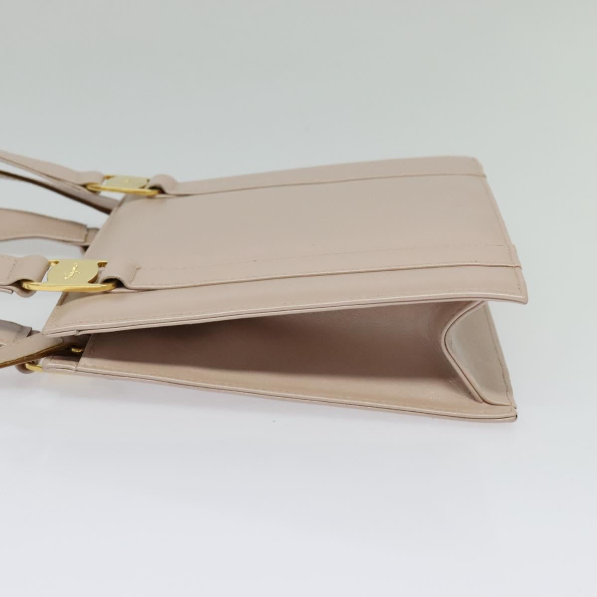 Salvatore Ferragamo Vala Hand Bag Leather 2way Pink Gold Auth 136148