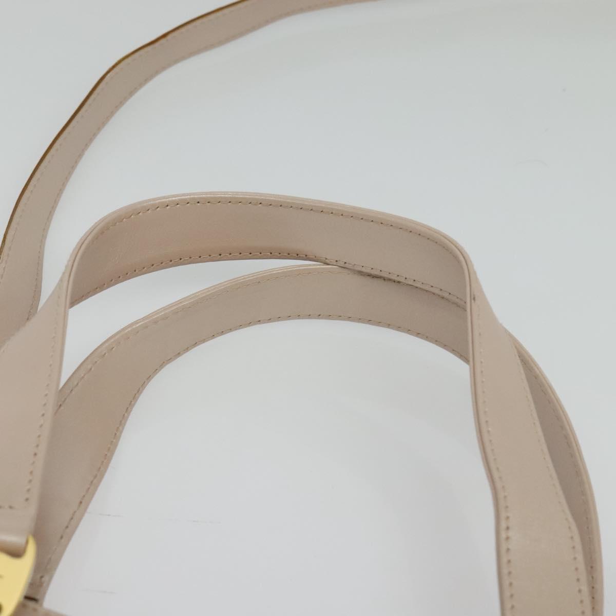 Salvatore Ferragamo Vala Hand Bag Leather 2way Pink Gold Auth 136148