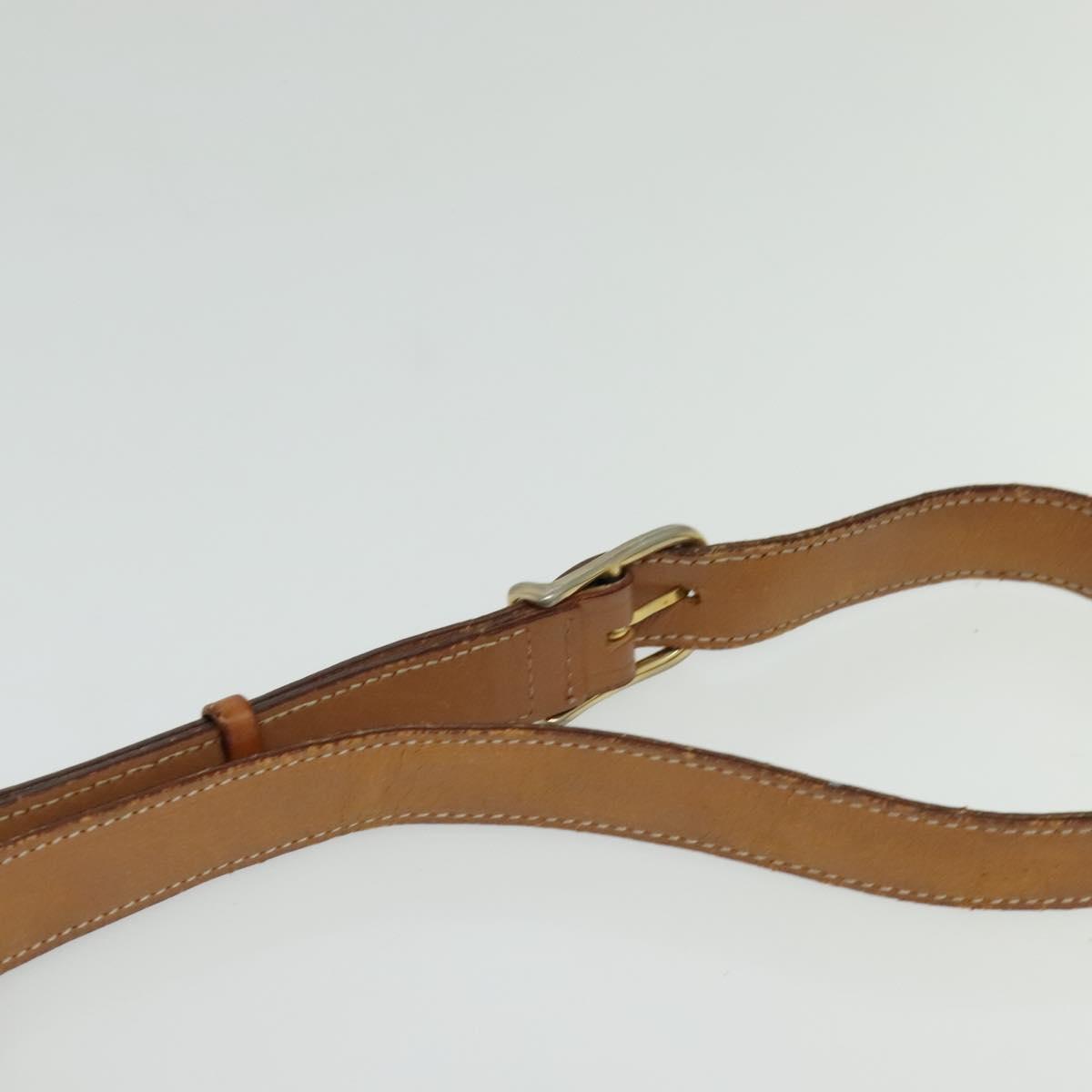 CELINE Macadam Canvas Shoulder Bag PVC Leather Brown Gold Auth 136153