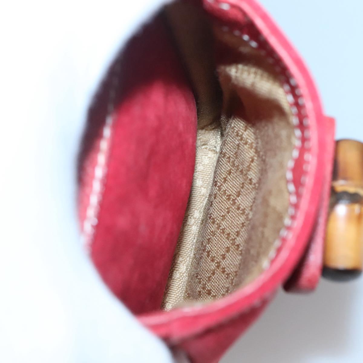 GUCCI Bamboo Backpack Suede Red Gold 003 2058 0016 Auth 136160
