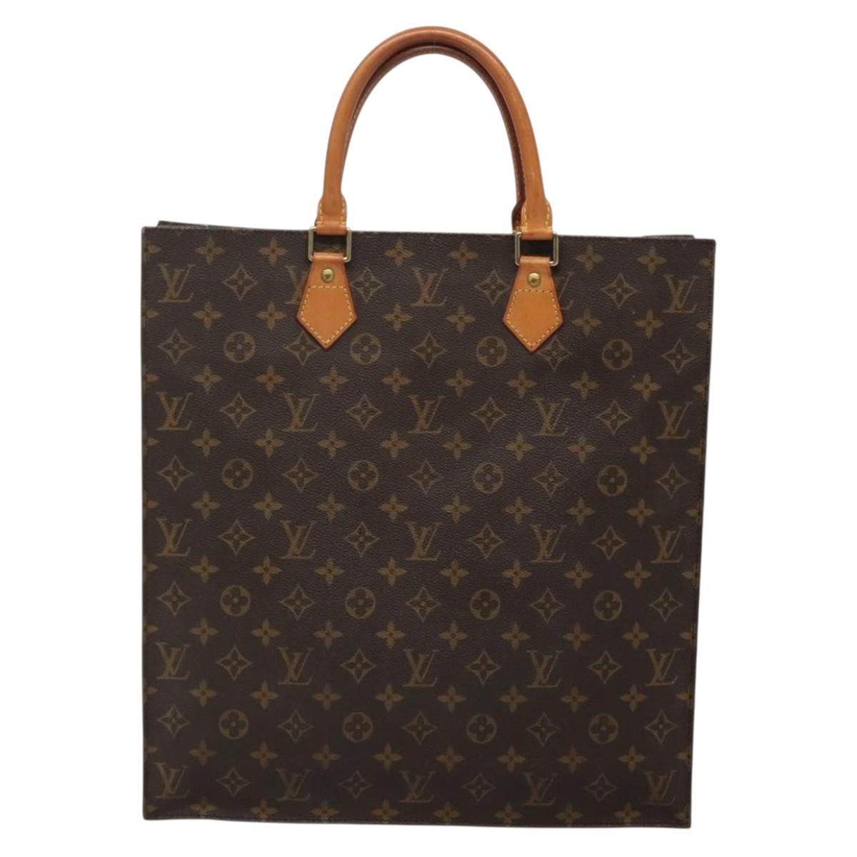 LOUIS VUITTON Monogram Sac Plat Hand Bag M51140 LV Auth 136168