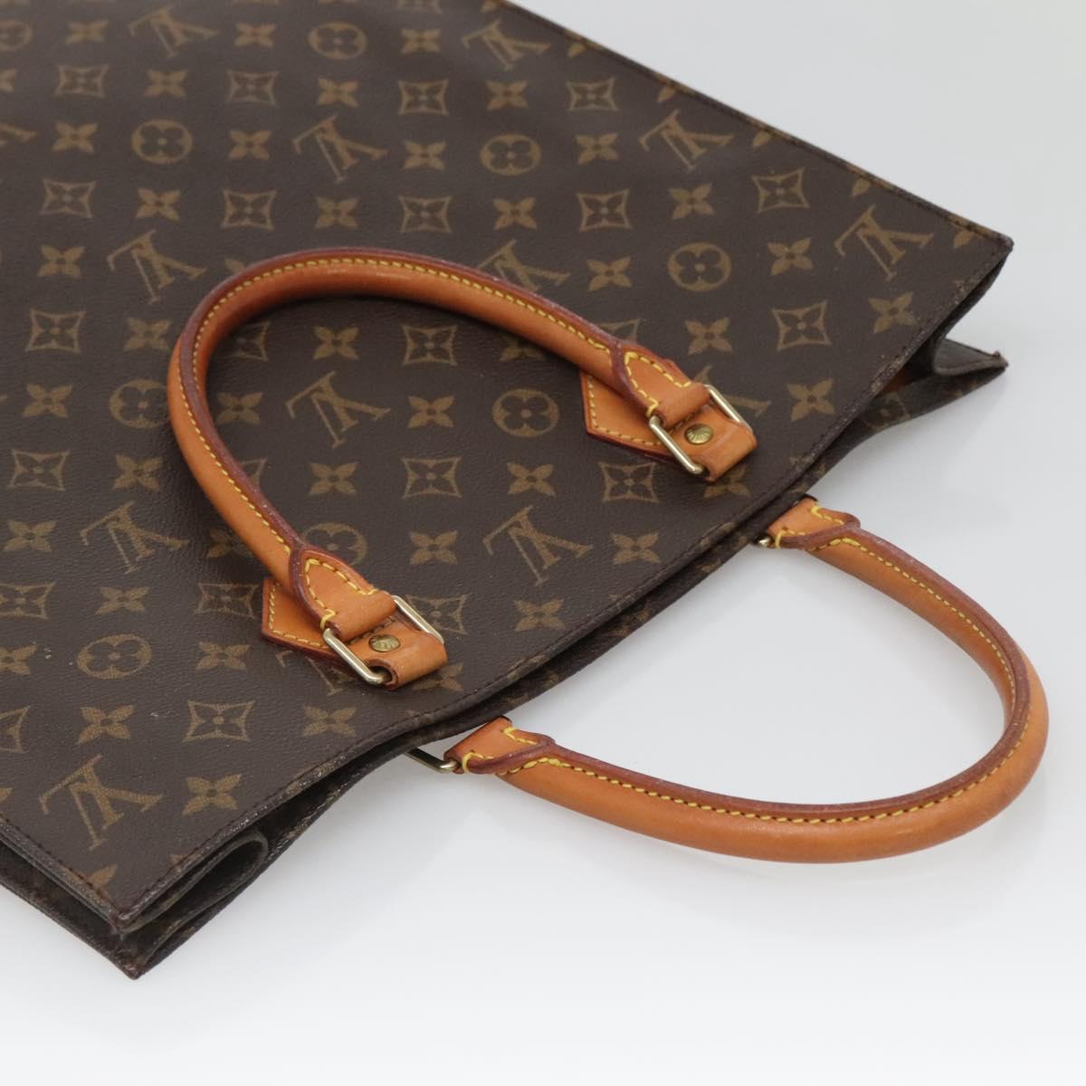 LOUIS VUITTON Monogram Sac Plat Hand Bag M51140 LV Auth 136168