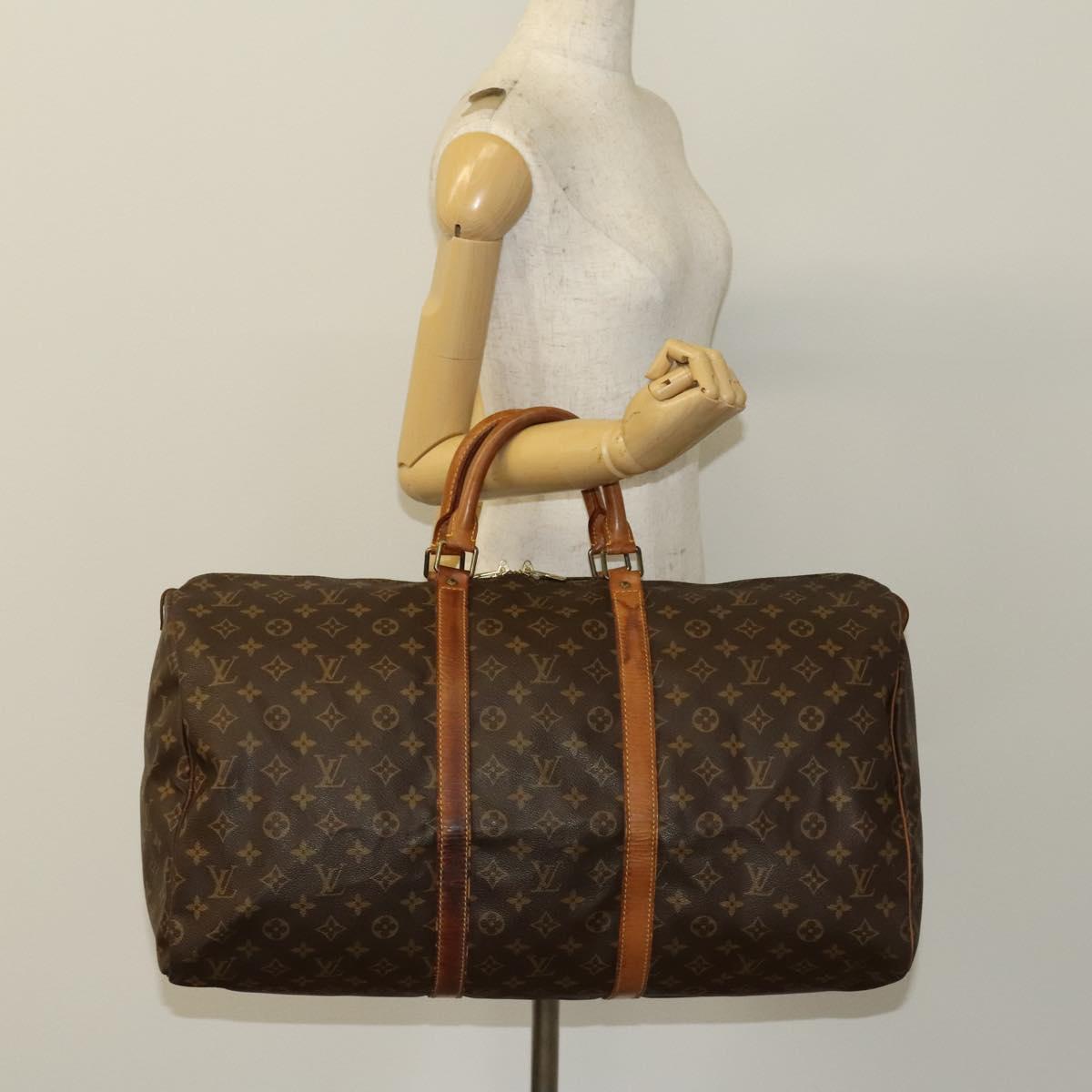 LOUIS VUITTON Monogram Keepall 55 Boston Bag M41424 LV Auth 136180
