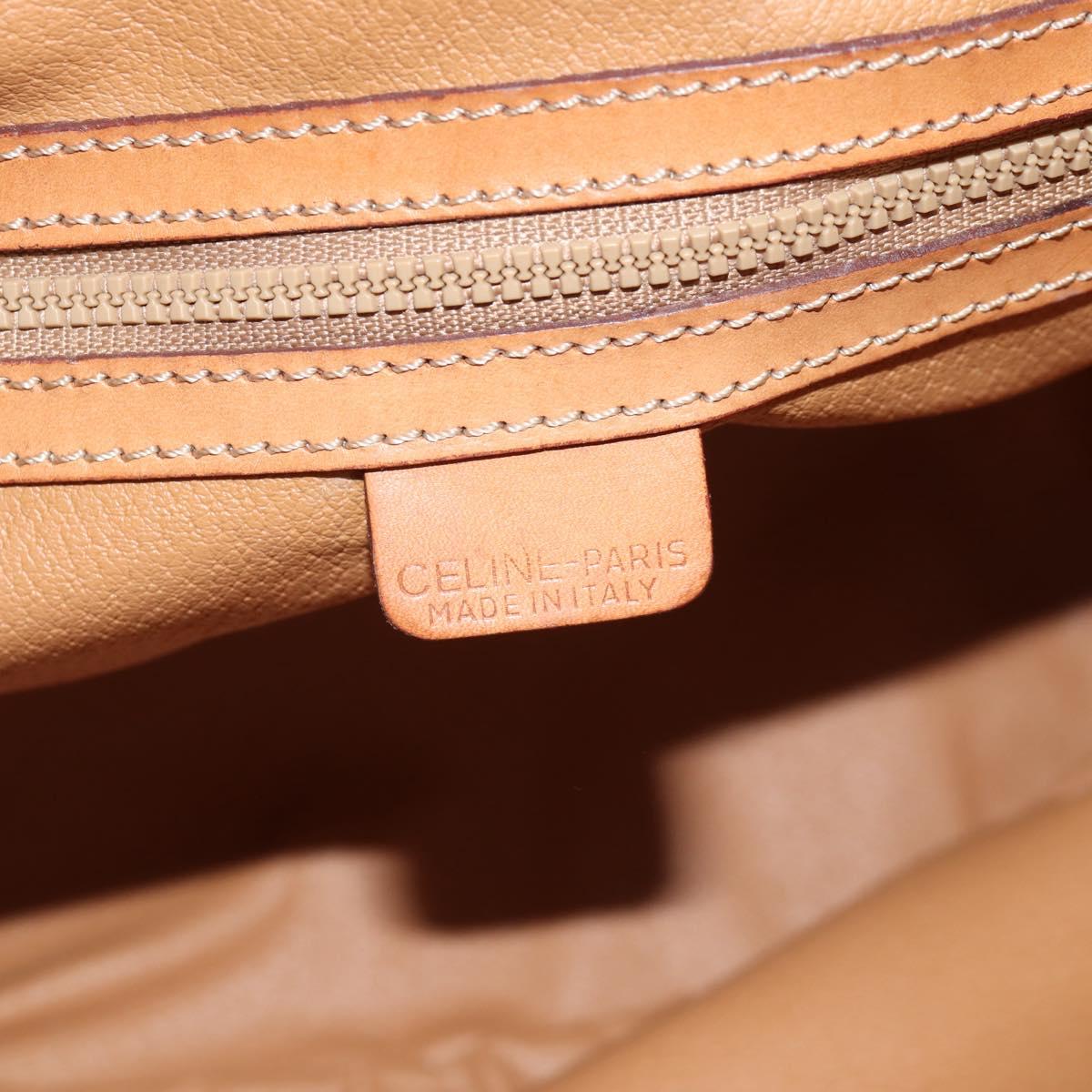 CELINE Macadam Canvas Shoulder Bag PVC Leather Brown Gold Auth 136201