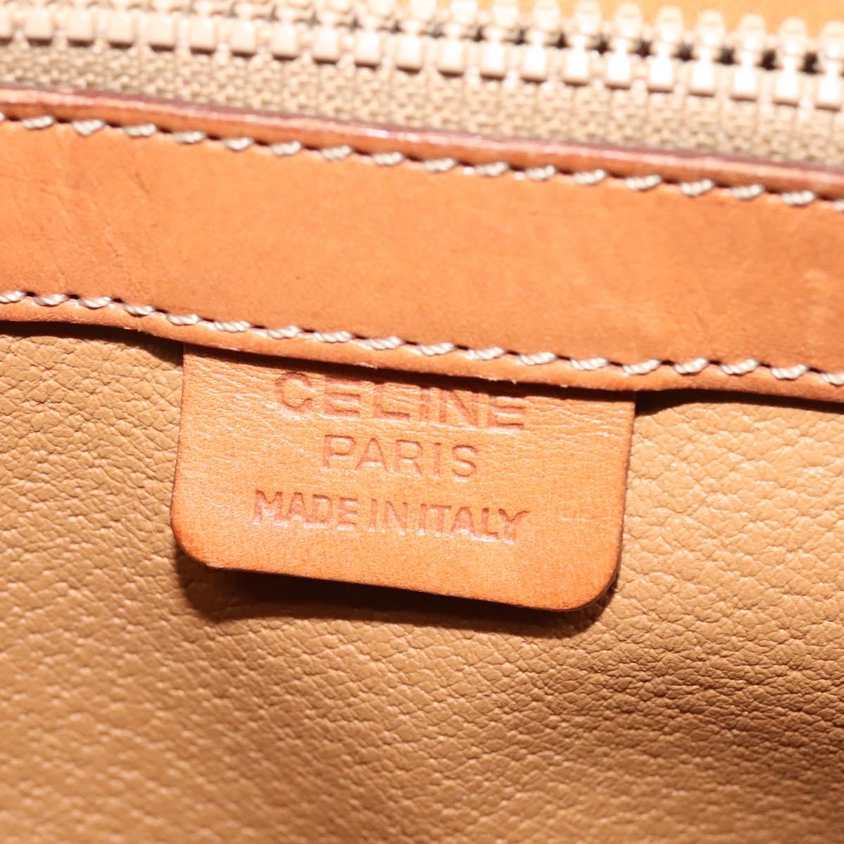 CELINE Macadam Canvas Hand Bag PVC 2way Beige Gold Auth 136202