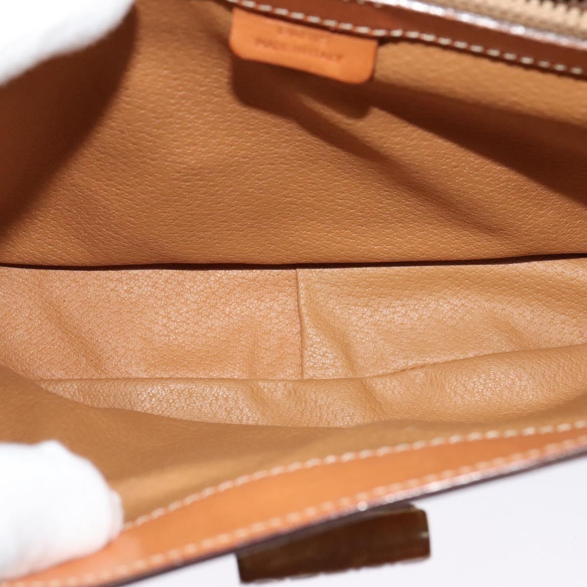 CELINE Macadam Canvas Hand Bag PVC 2way Beige Gold Auth 136202