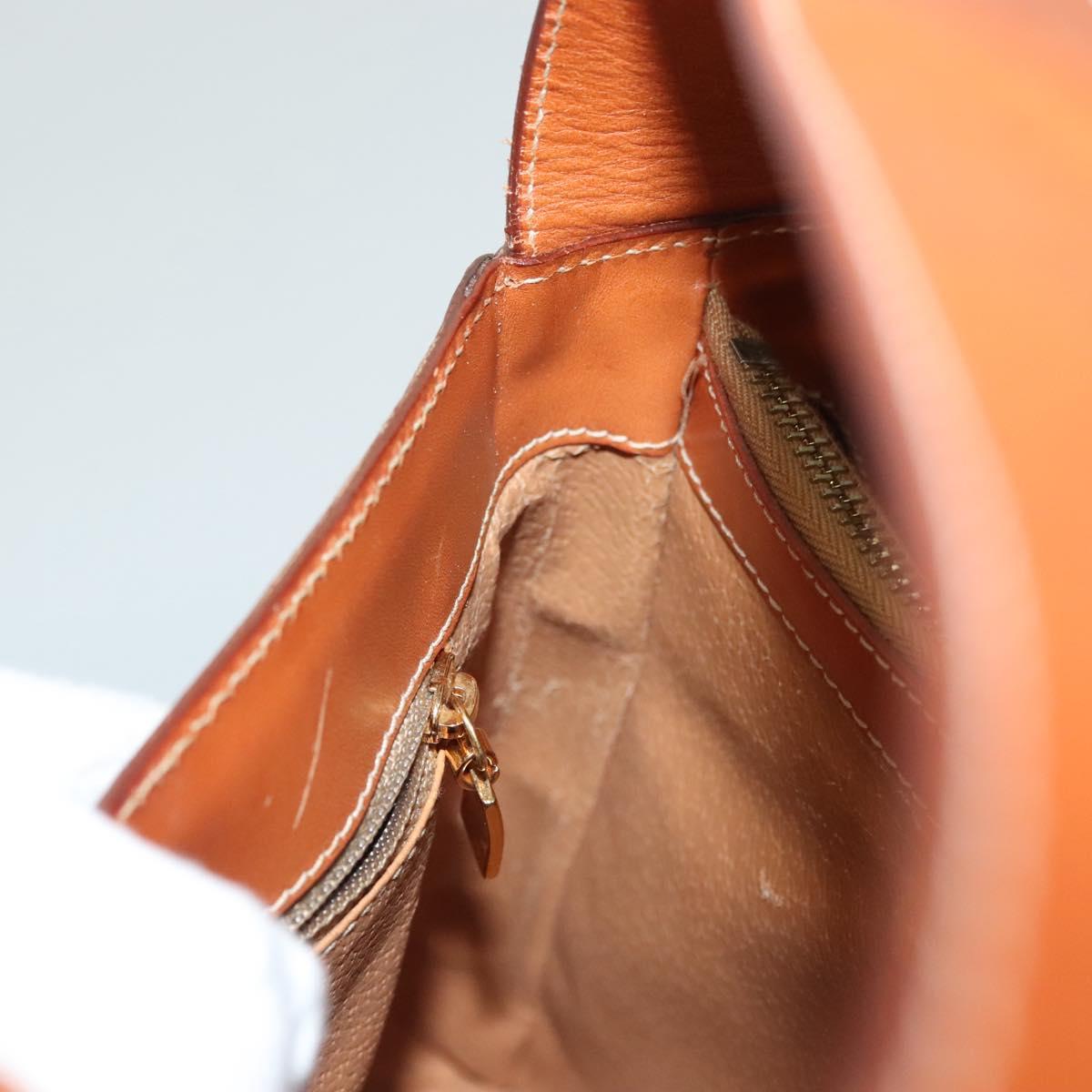 CELINE Macadam Canvas Shoulder Bag PVC Leather Brown Gold Auth 136203