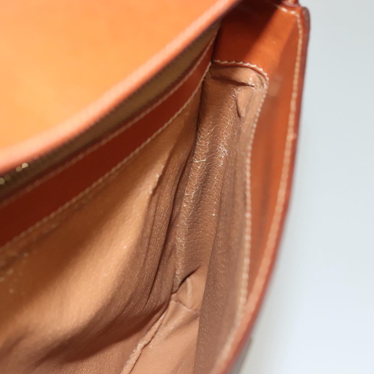 CELINE Macadam Canvas Shoulder Bag PVC Leather Brown Gold Auth 136203