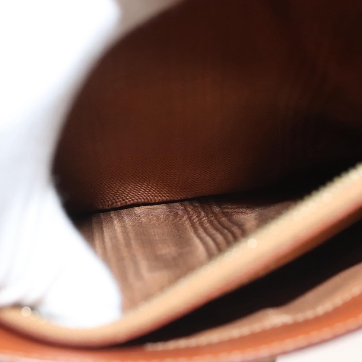 CELINE Macadam Canvas Shoulder Bag PVC Leather Brown Gold Auth 136203