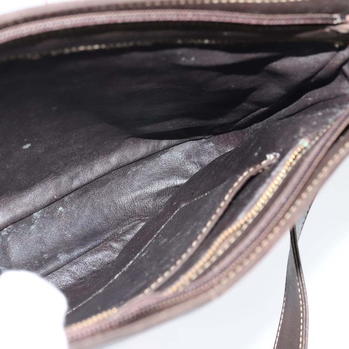 CELINE C Sulky Shoulder Bag Canvas Beige Gold Auth 136204