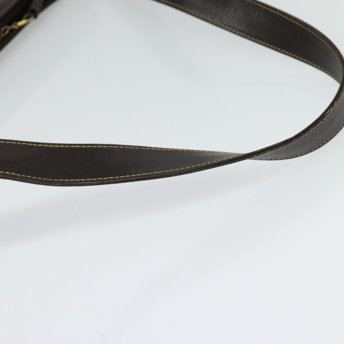 CELINE C Sulky Shoulder Bag Canvas Beige Gold Auth 136204