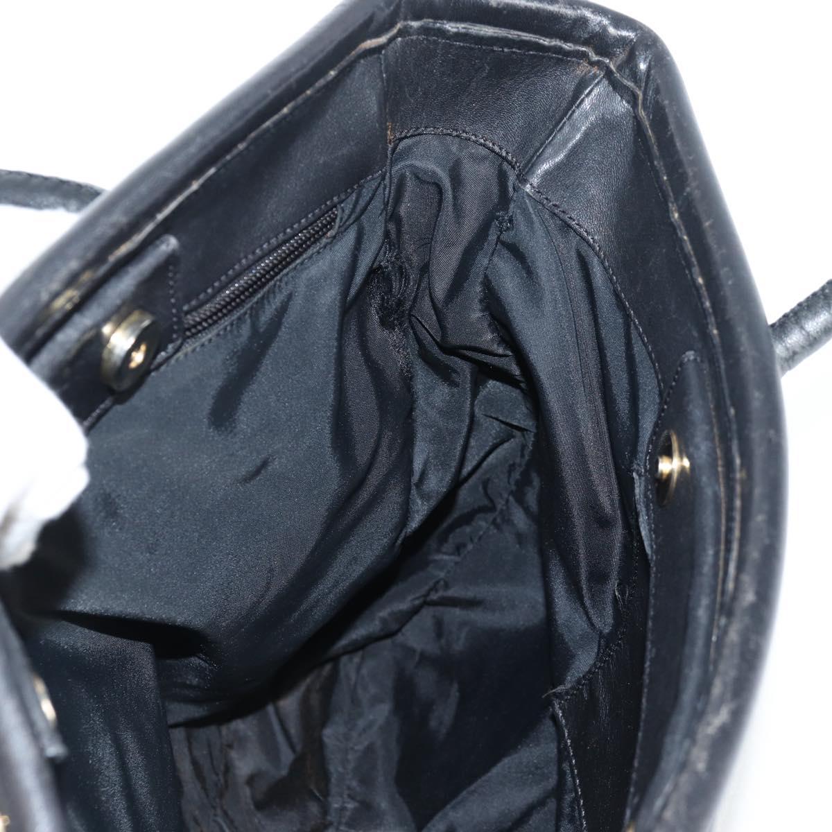 CELINE Tote Bag Nylon Black Gold Auth 136206