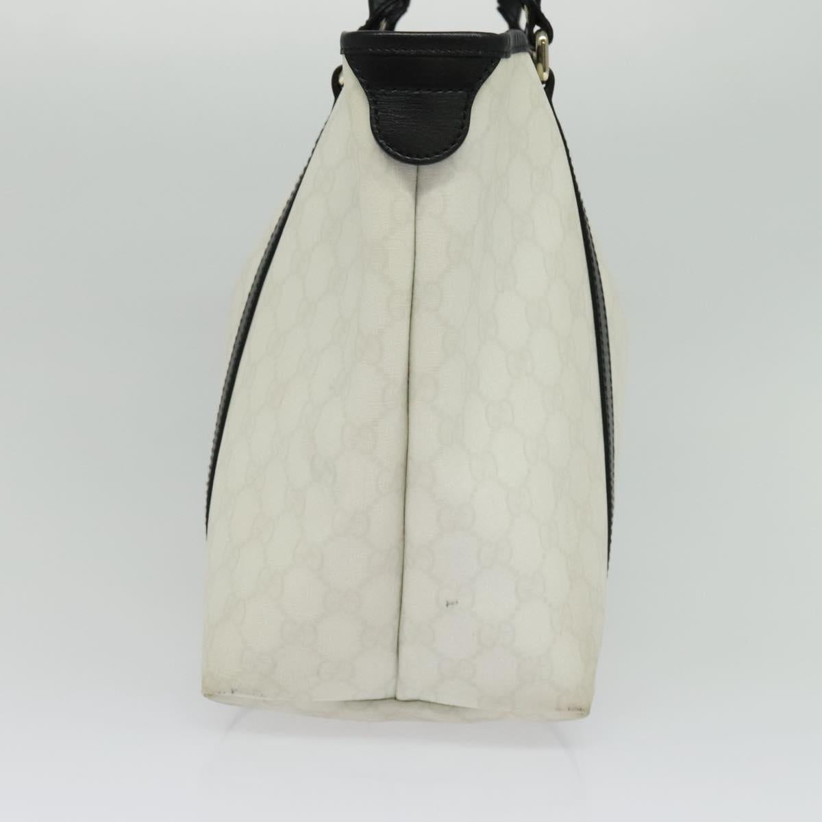 GUCCI GG Supreme Tote Bag PVC White Gold 197953 Auth 136210