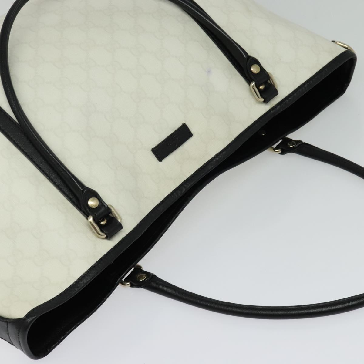 GUCCI GG Supreme Tote Bag PVC White Gold 197953 Auth 136210