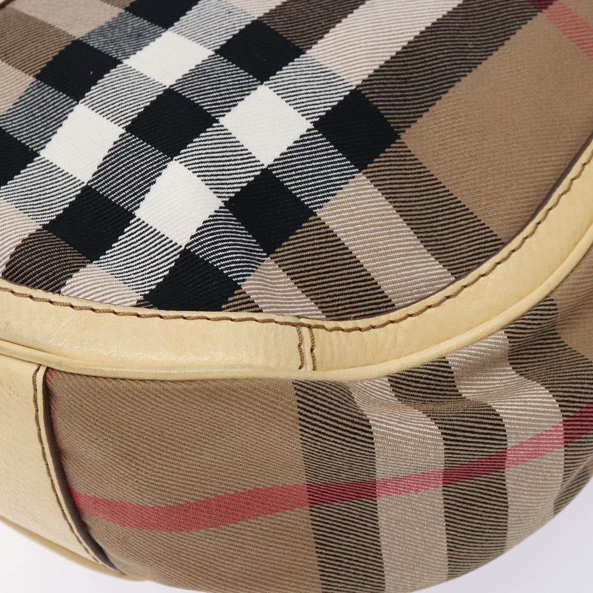 BURBERRY Nova Check Shoulder Bag Canvas Beige Auth 136215