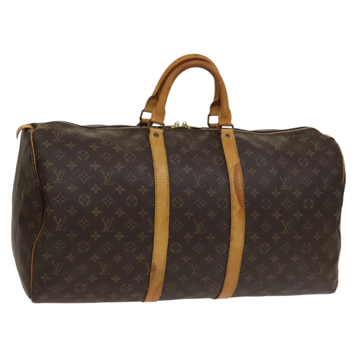 LOUIS VUITTON Monogram Keepall 55 Boston Bag M41424 LV Auth 136228