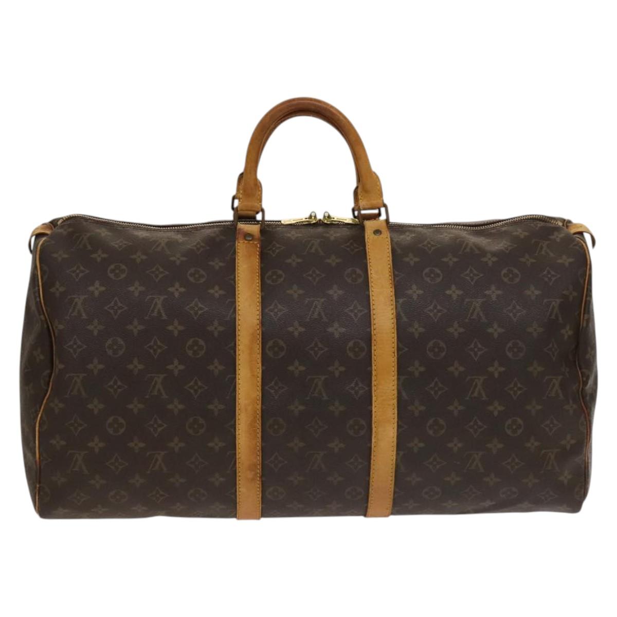 LOUIS VUITTON Monogram Keepall 55 Boston Bag M41424 LV Auth 136228