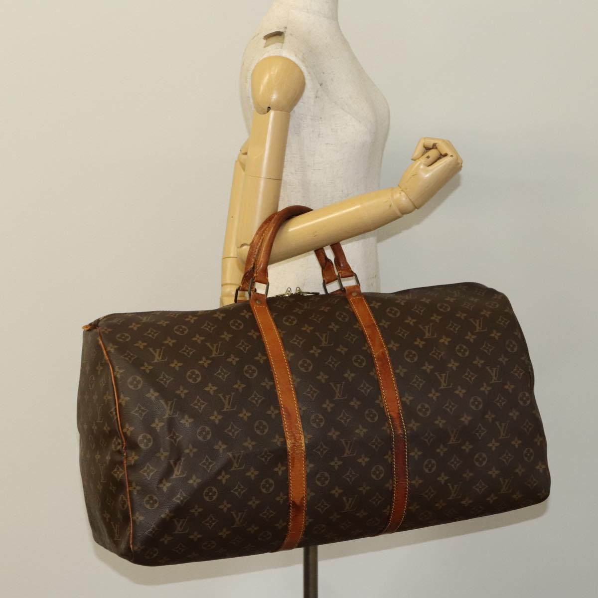 LOUIS VUITTON Monogram Keepall 60 Boston Bag M41422 LV Auth 136229