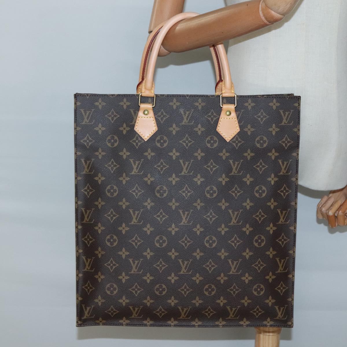 LOUIS VUITTON Monogram Sac Plat Hand Bag M51140 LV Auth 136244