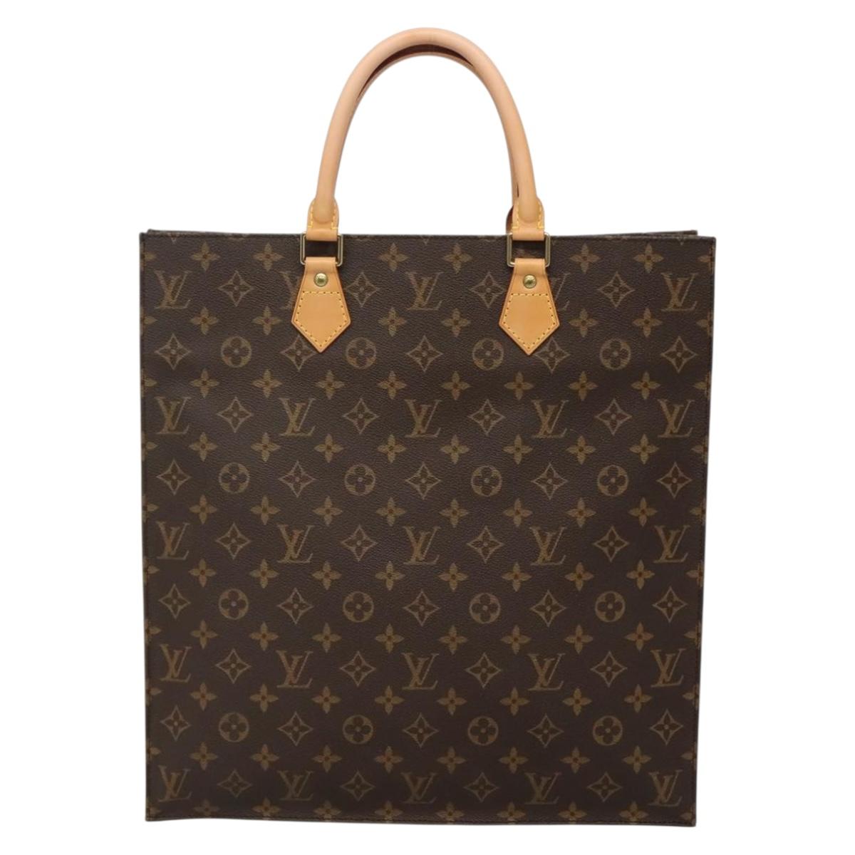 LOUIS VUITTON Monogram Sac Plat Hand Bag M51140 LV Auth 136244