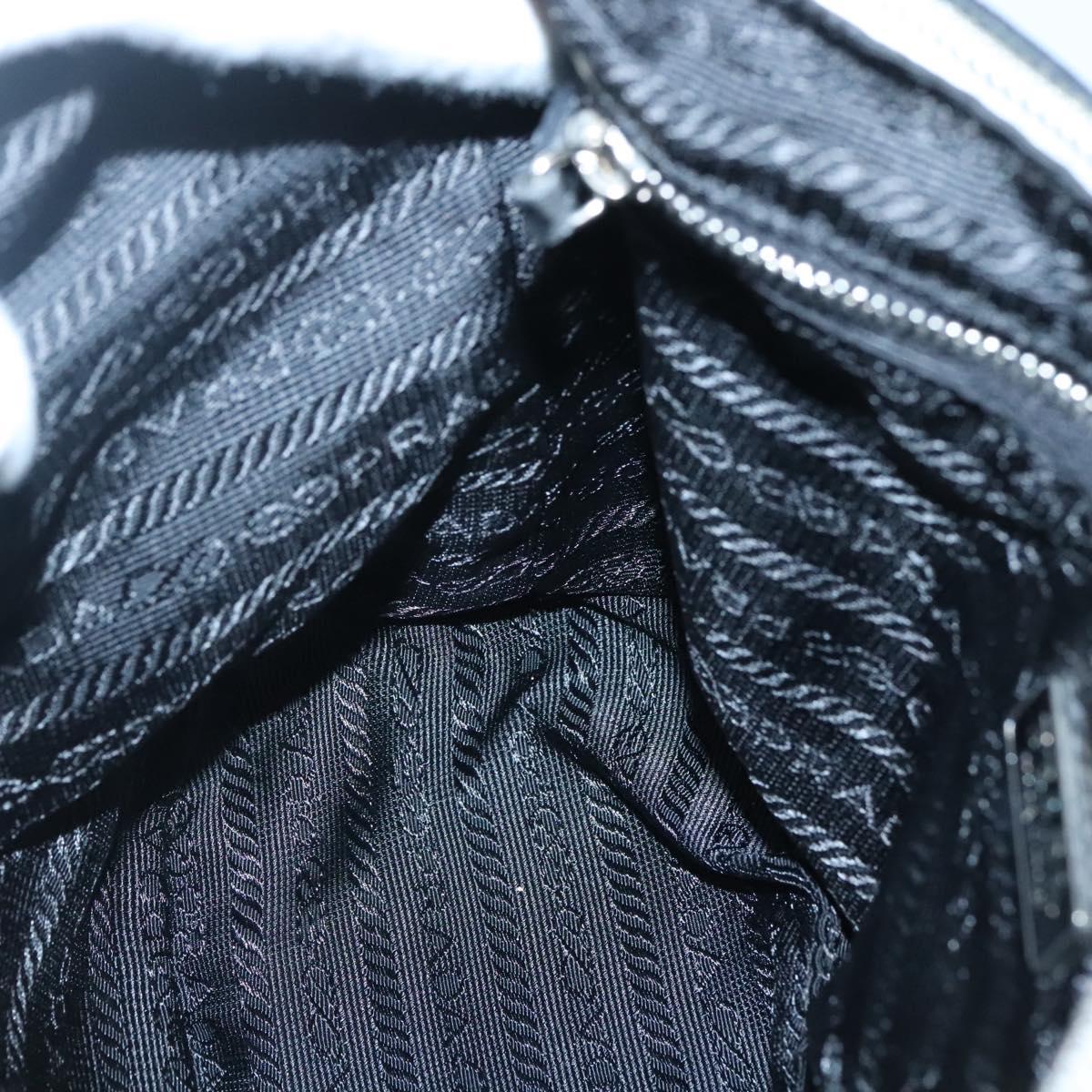 PRADA Shoulder Bag Nylon White Silver Auth 136266