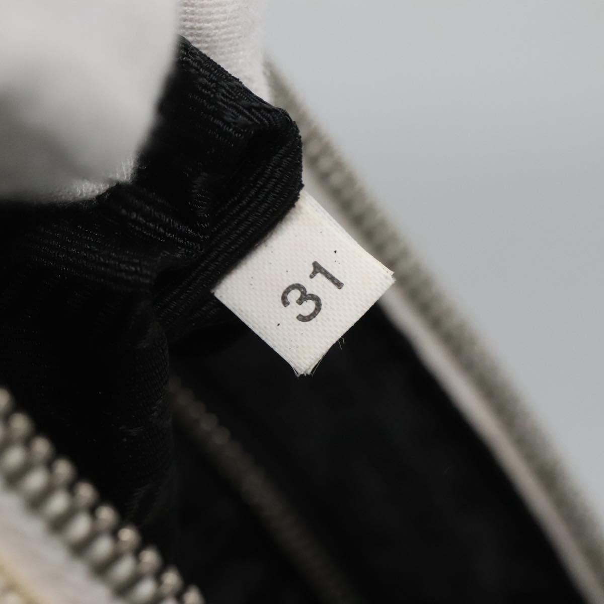 PRADA Shoulder Bag Nylon White Silver Auth 136266