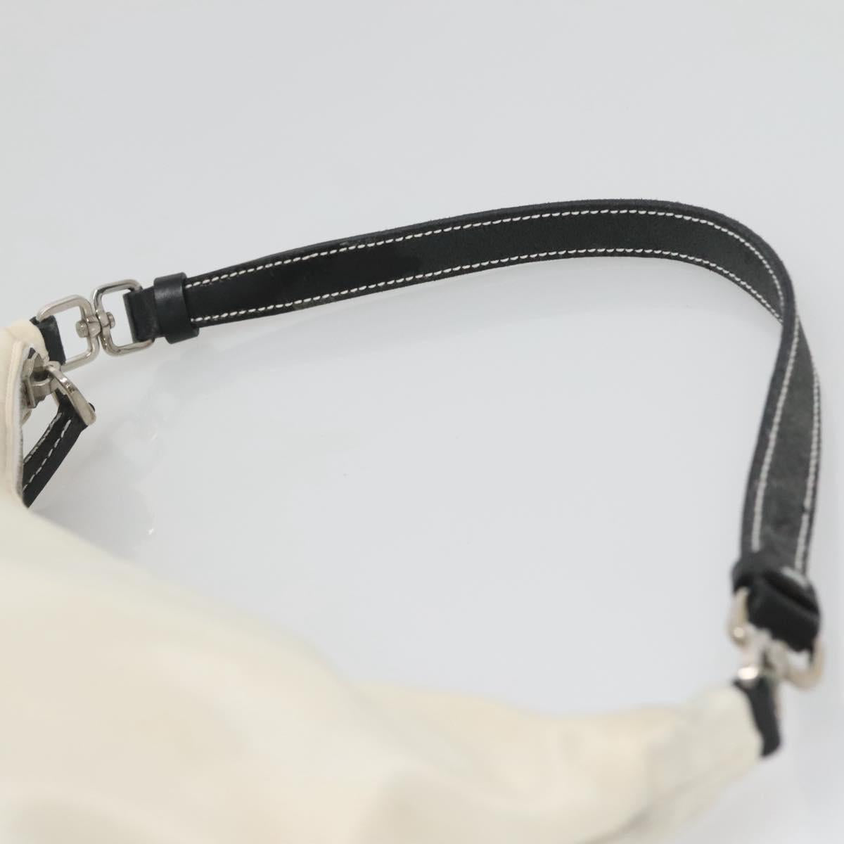 PRADA Shoulder Bag Nylon White Silver Auth 136266