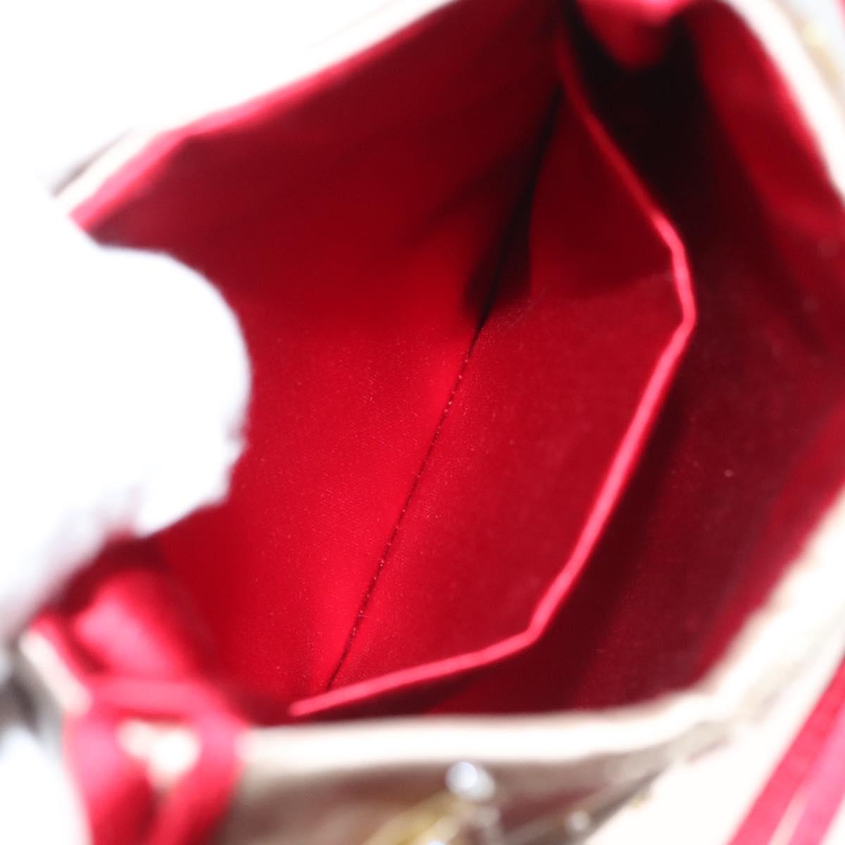 PRADA Hand Bag Satin Beige Auth 136267