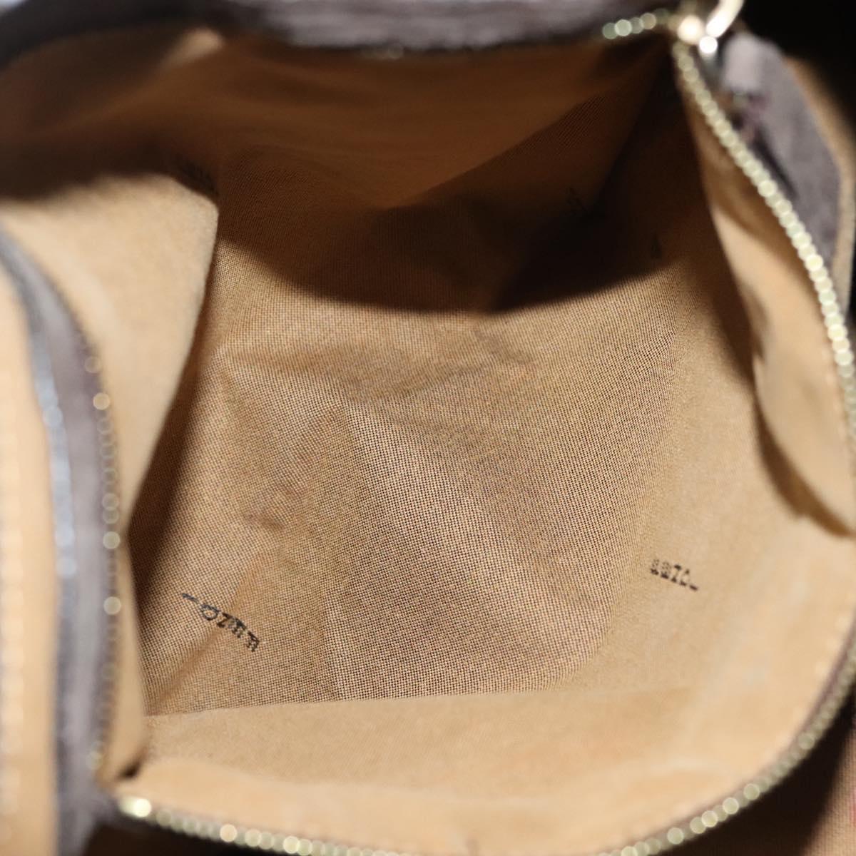FENDI Zucca Canvas Tote Bag Black Gold Brown Auth 136284
