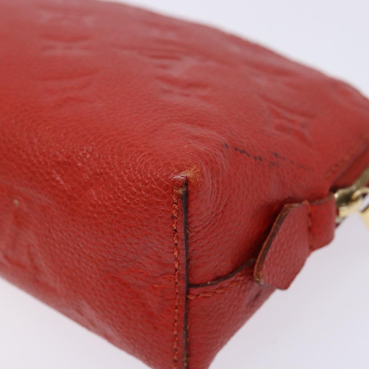 LOUIS VUITTON Monogram Empreinte Pochette Cosmetic PM Red M69414 LV Auth 136290