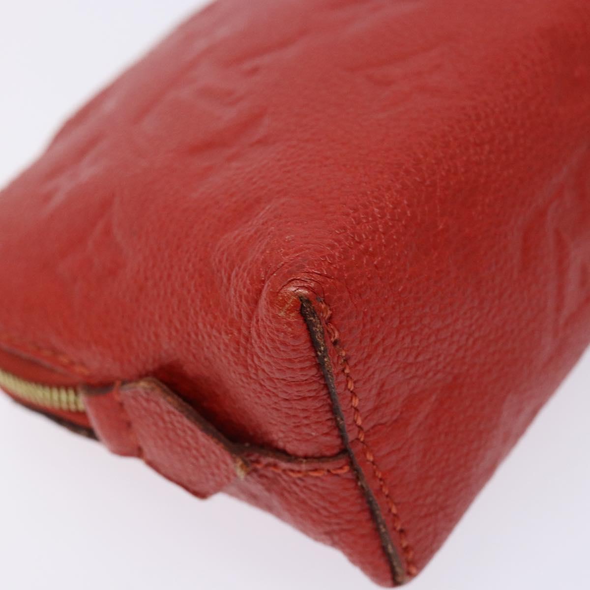 LOUIS VUITTON Monogram Empreinte Pochette Cosmetic PM Red M69414 LV Auth 136290