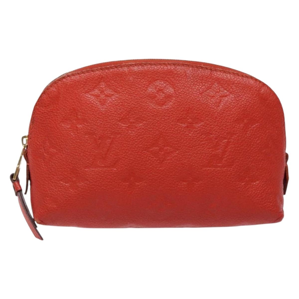 LOUIS VUITTON Monogram Empreinte Pochette Cosmetic PM Red M69414 LV Auth 136290