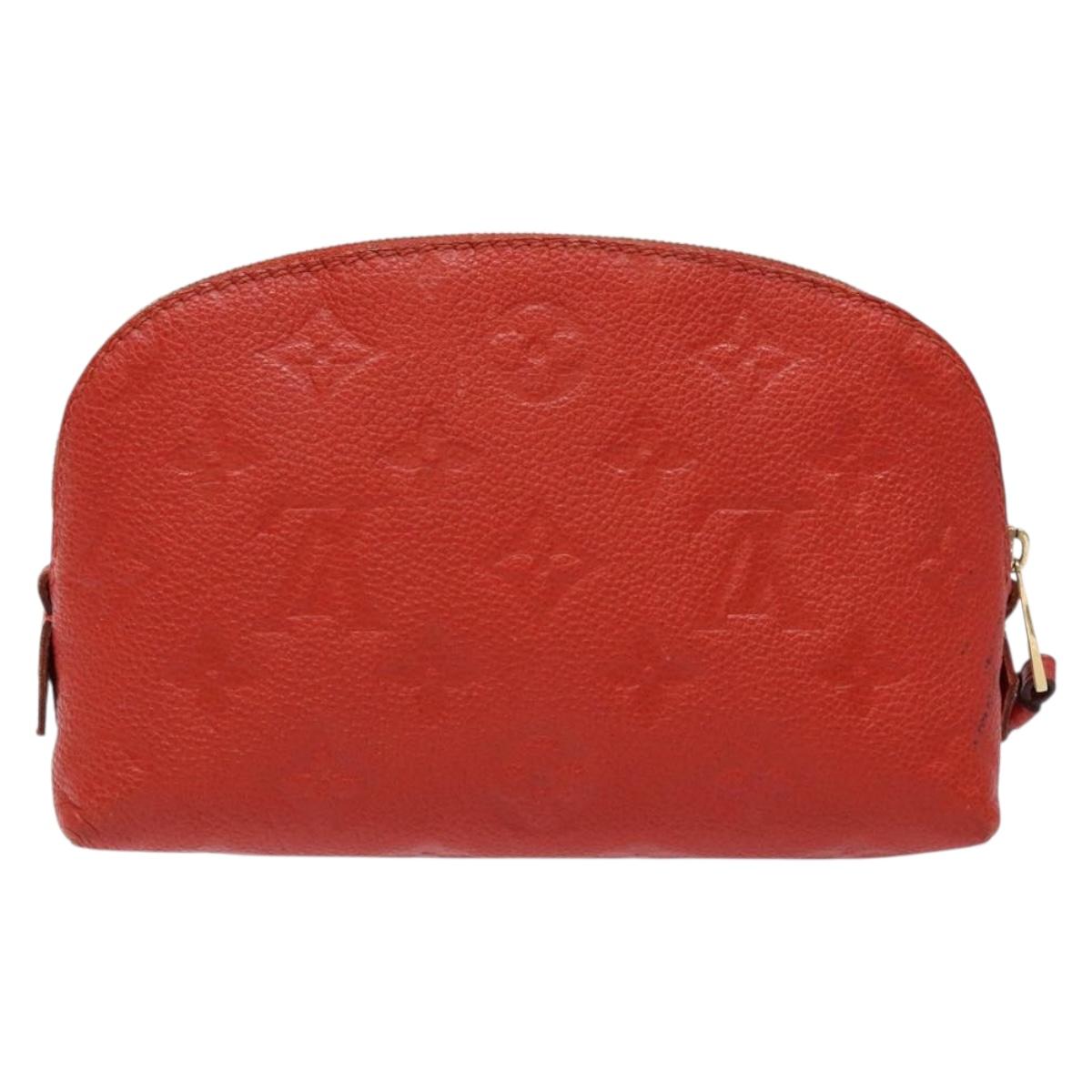 LOUIS VUITTON Monogram Empreinte Pochette Cosmetic PM Red M69414 LV Auth 136290