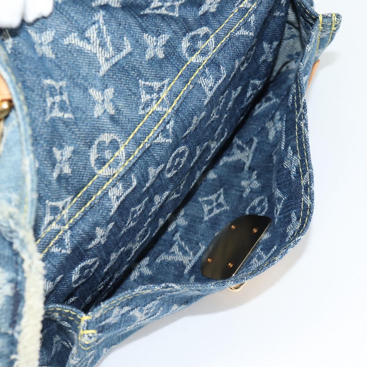 LOUIS VUITTON Monogram Denim Patchwork Bowery Tote Bag Blue M95376 Auth 136291V