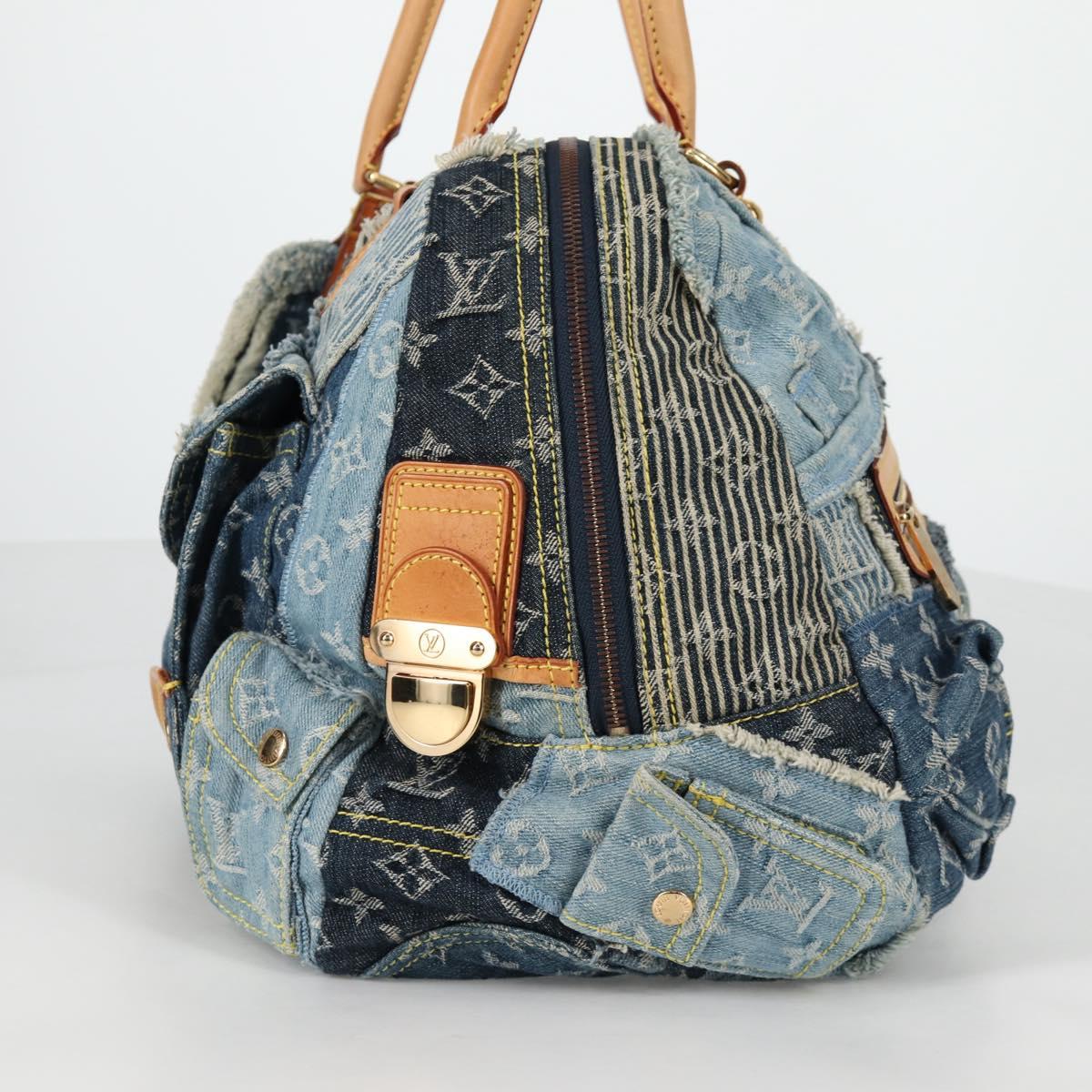 LOUIS VUITTON Monogram Denim Patchwork Bowery Tote Bag Blue M95376 Auth 136291SAV