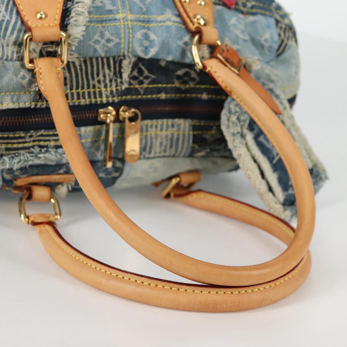 LOUIS VUITTON Monogram Denim Patchwork Bowery Tote Bag Blue M95376 Auth 136291SAV