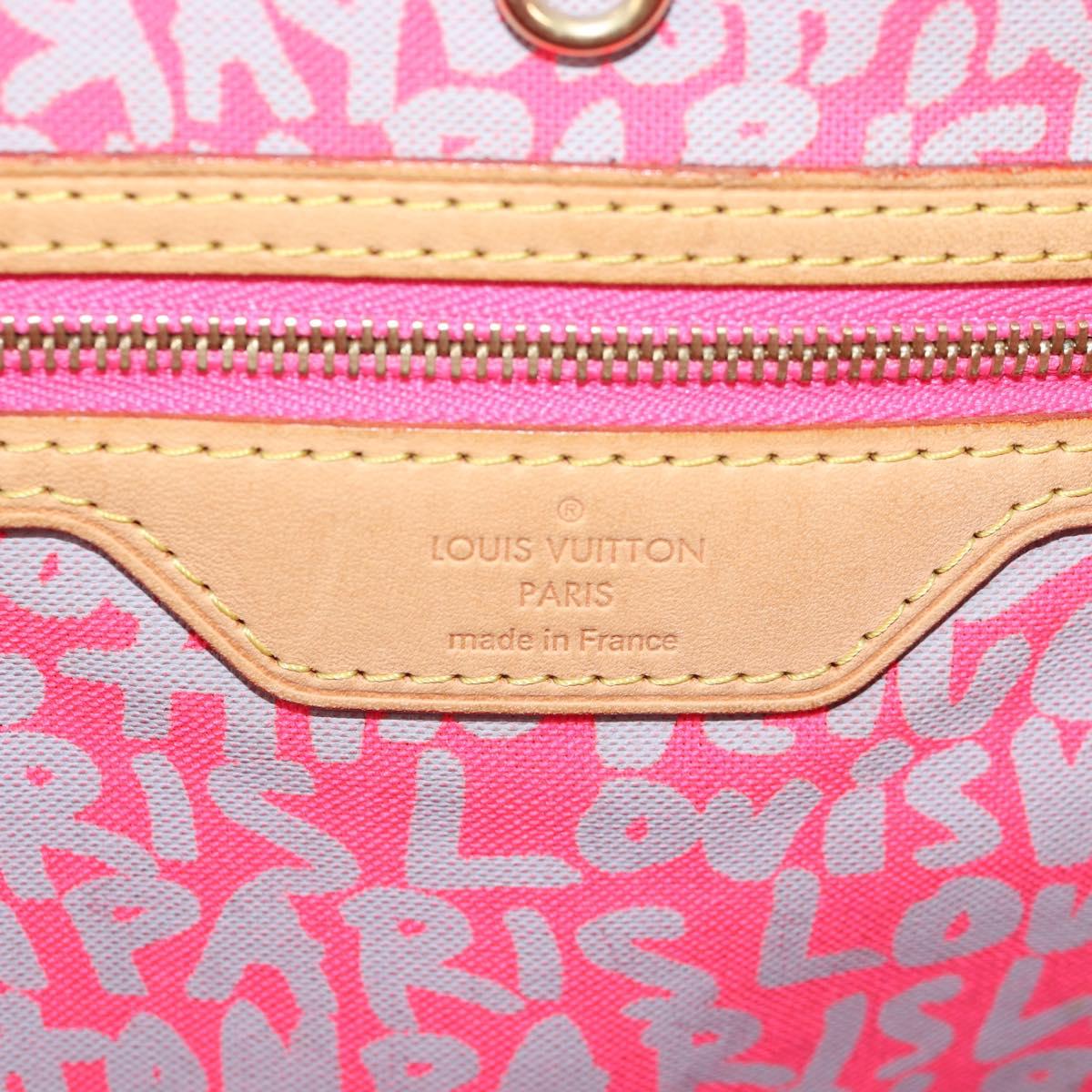LOUIS VUITTON Monogram Graffiti Neverfull GM Bag Fuchsia M93701 LV Auth 136298V