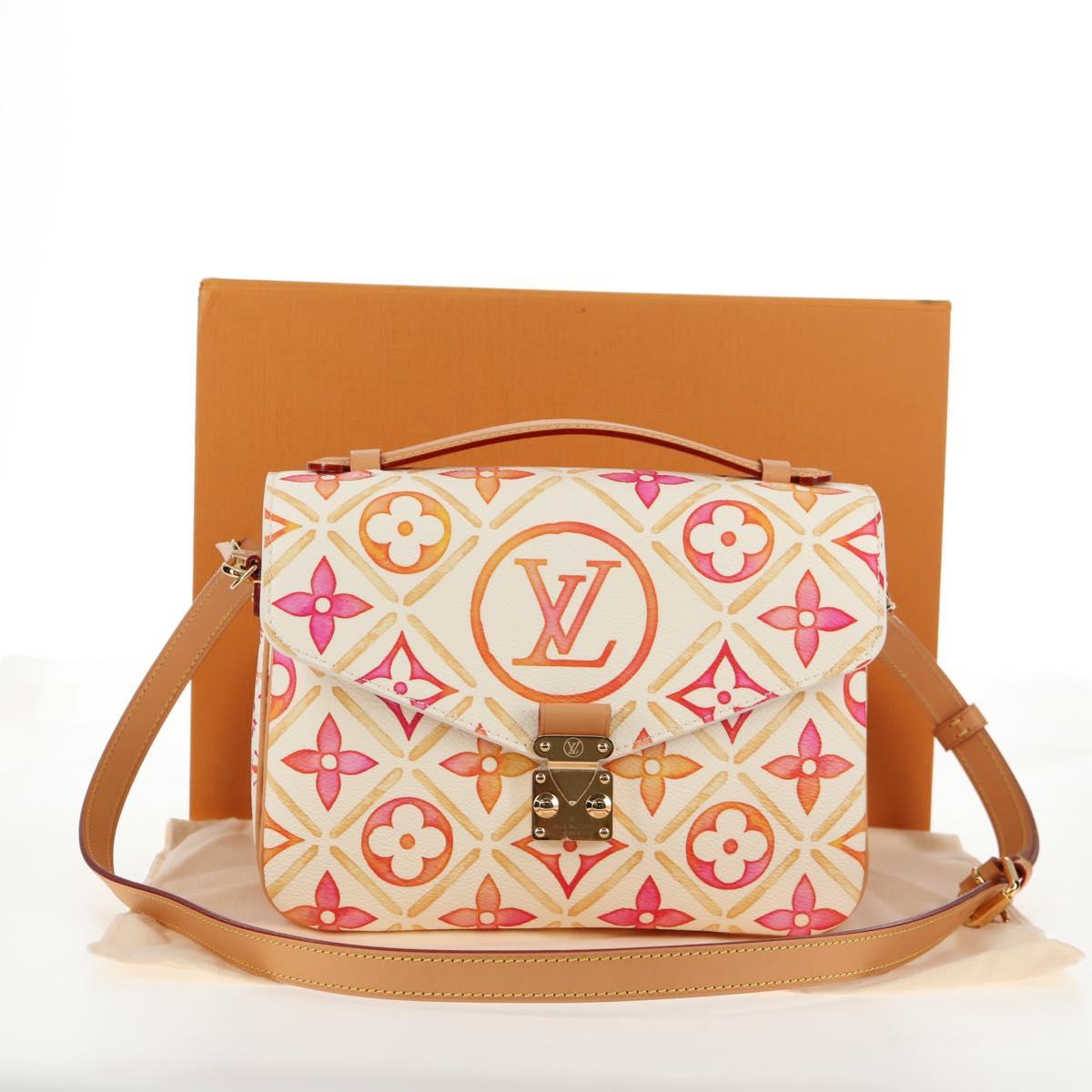 LOUIS VUITTON Monogram Pochette Metis MM Hand Bag 2way Pink M11461 Auth 136299M