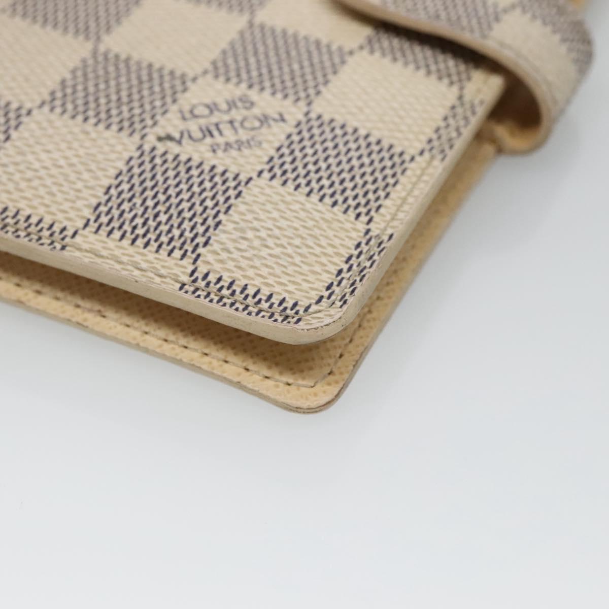 LOUIS VUITTON Damier Azur Agenda PM Day Planner Cover R20706 LV Auth 136301