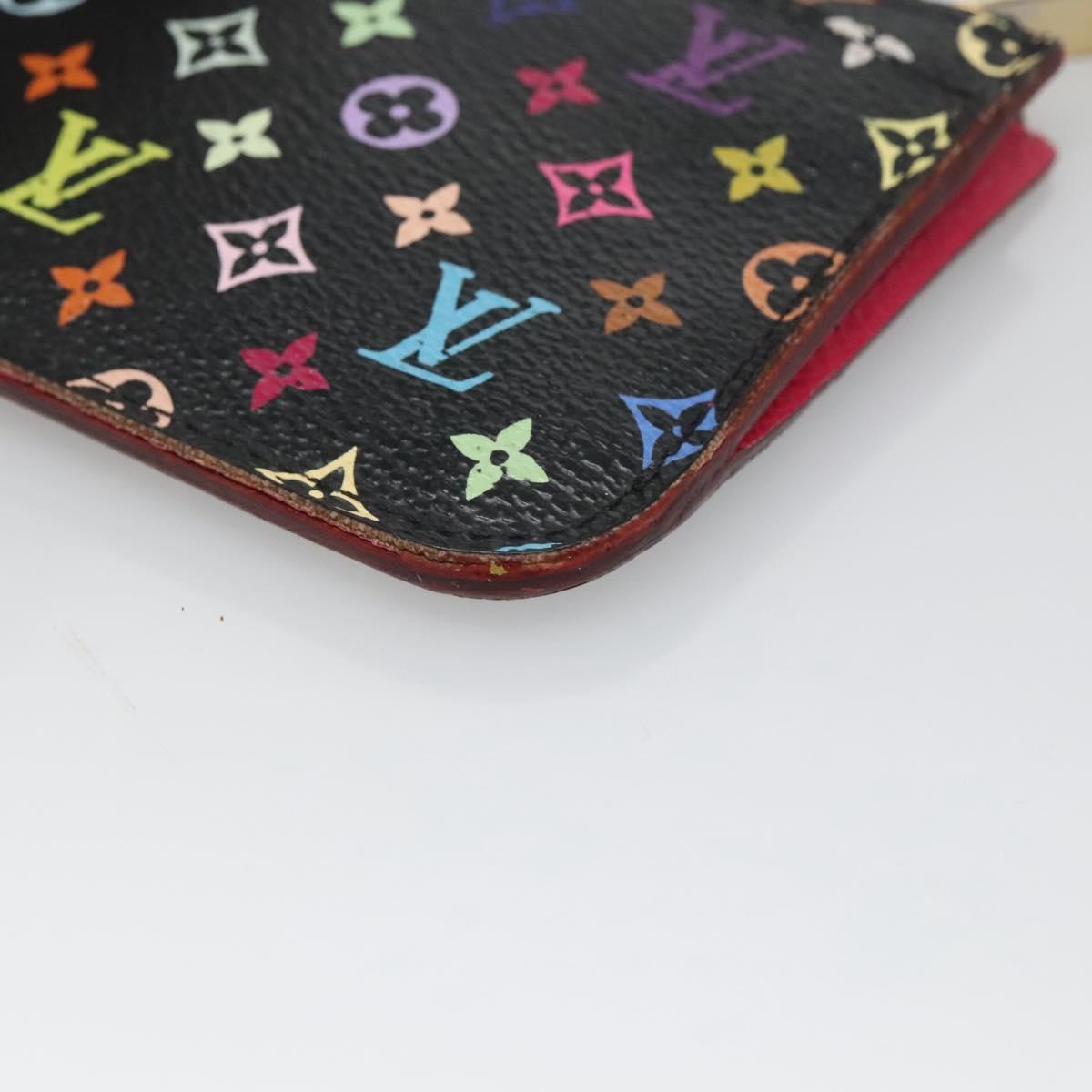 LOUIS VUITTON Multicolor Pochette Cles NM Coin Purse Black M60279 LV Auth 136305