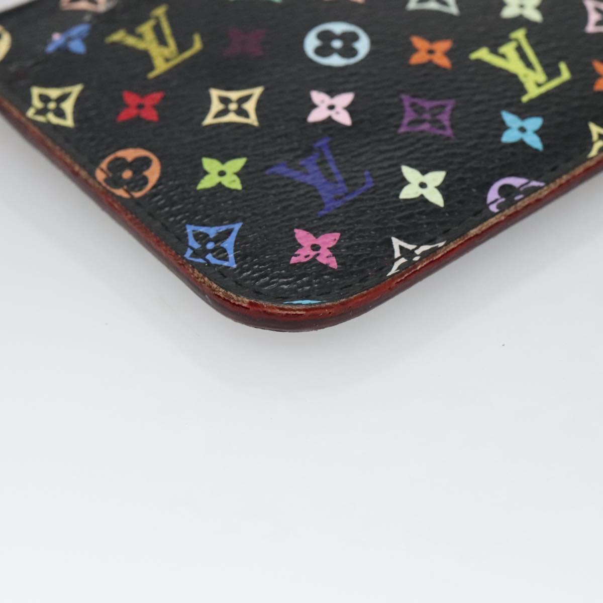 LOUIS VUITTON Multicolor Pochette Cles NM Coin Purse Black M60279 LV Auth 136305