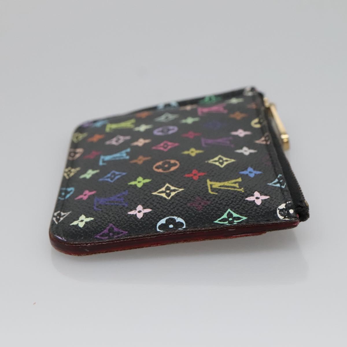 LOUIS VUITTON Multicolor Pochette Cles NM Coin Purse Black M60279 LV Auth 136305
