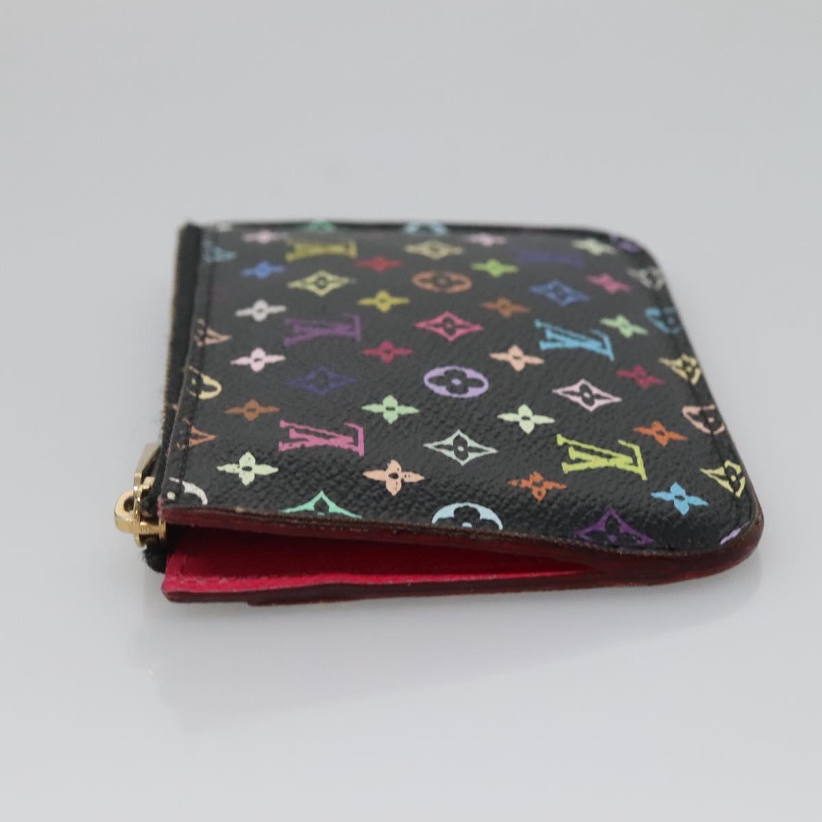 LOUIS VUITTON Multicolor Pochette Cles NM Coin Purse Black M60279 LV Auth 136305