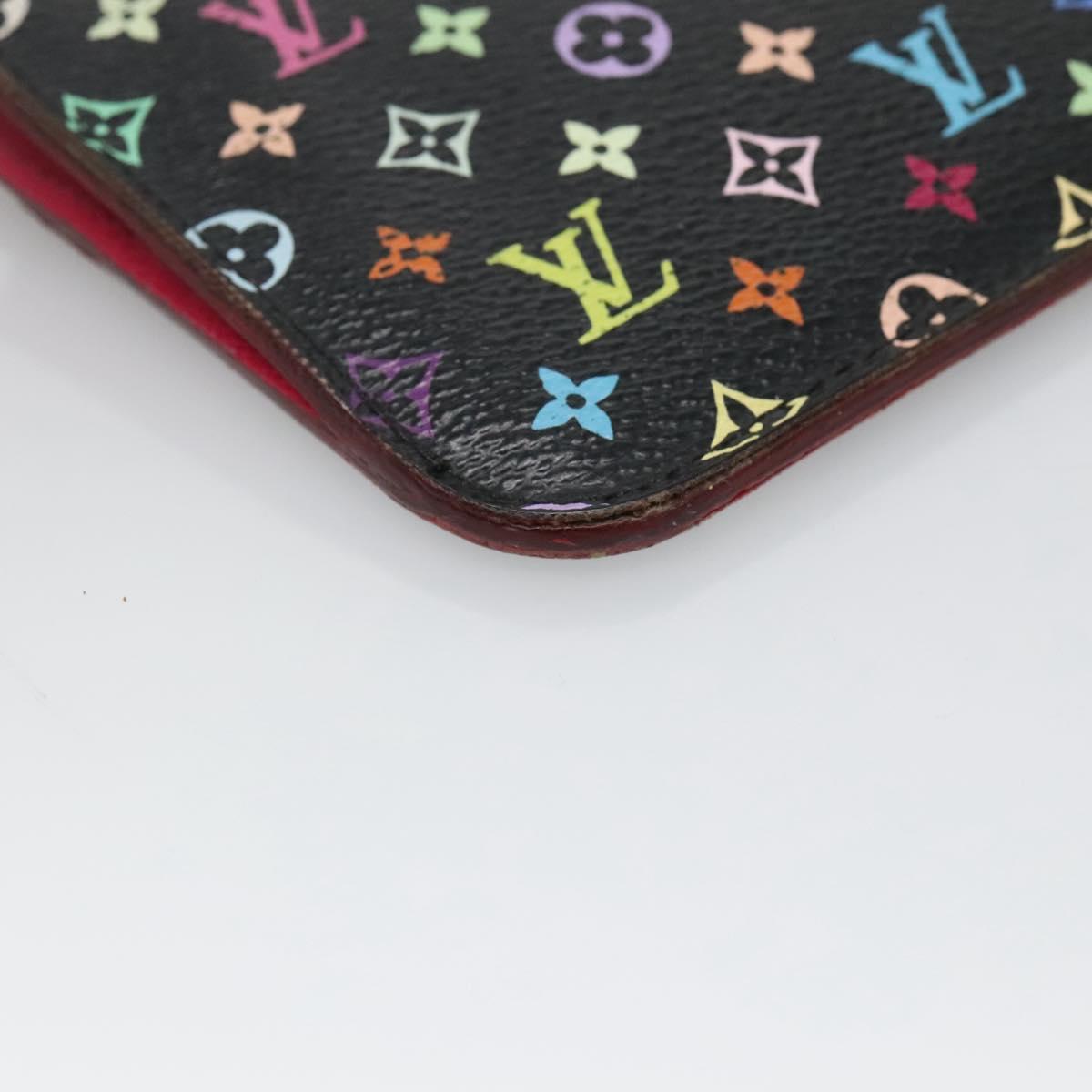 LOUIS VUITTON Multicolor Pochette Cles NM Coin Purse Black M60279 LV Auth 136305