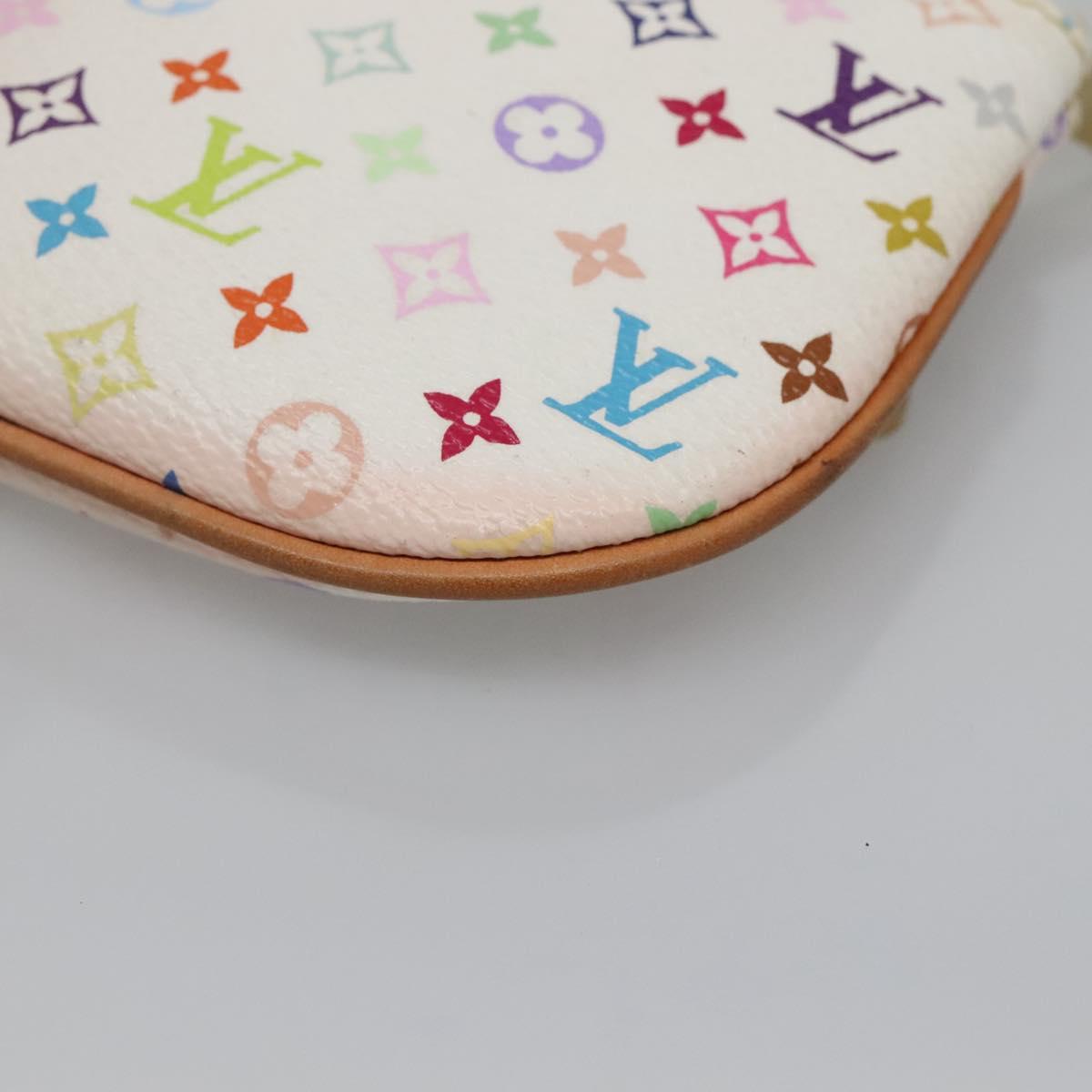 LOUIS VUITTON Monogram Multicolor Pochette MM Pouch White M60028 LV Auth 136306